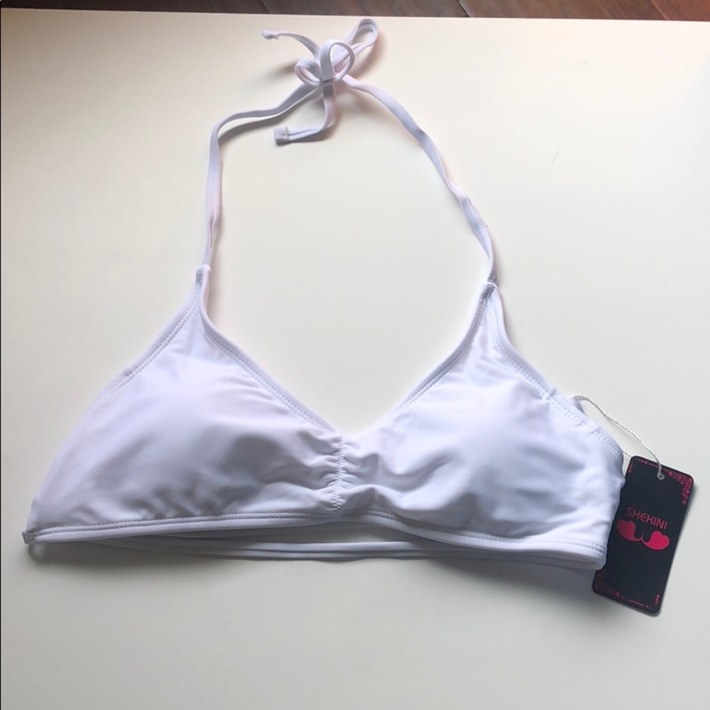 Shekini White Bathing Suit Top